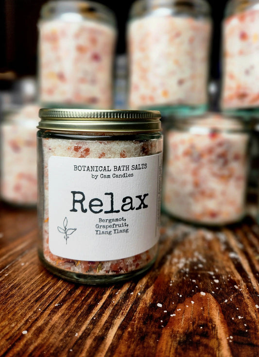 Relax Botanical Bath Salts - Cam Candles And Co.