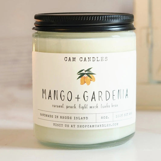 Mango and Gardenia long-lasting soy candle
