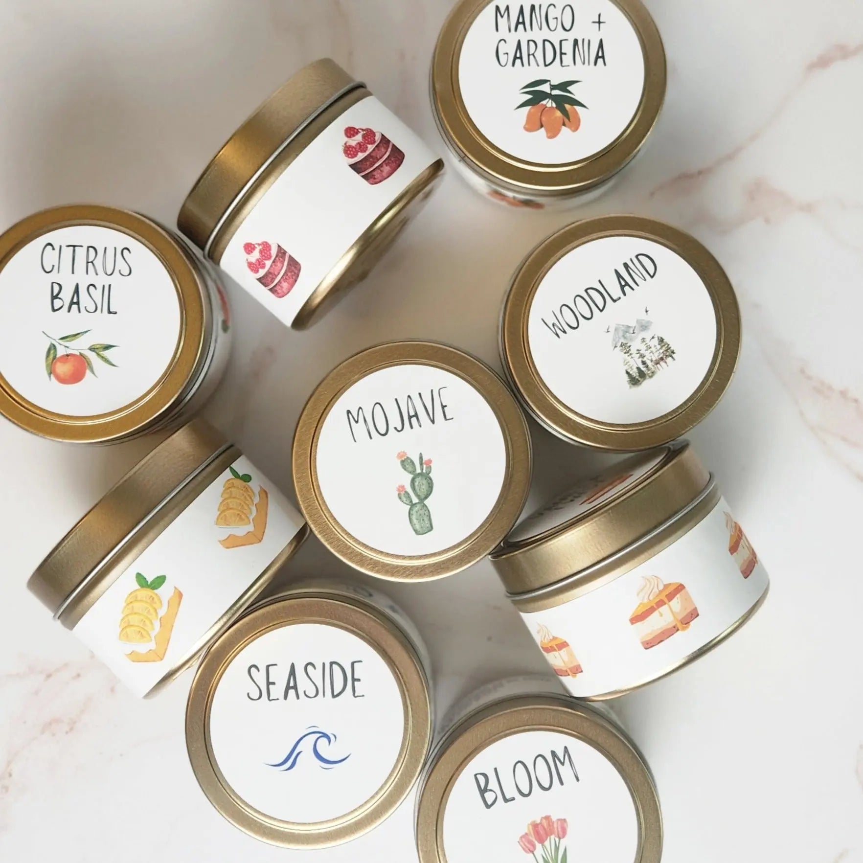 Candle tins, soy wax candles