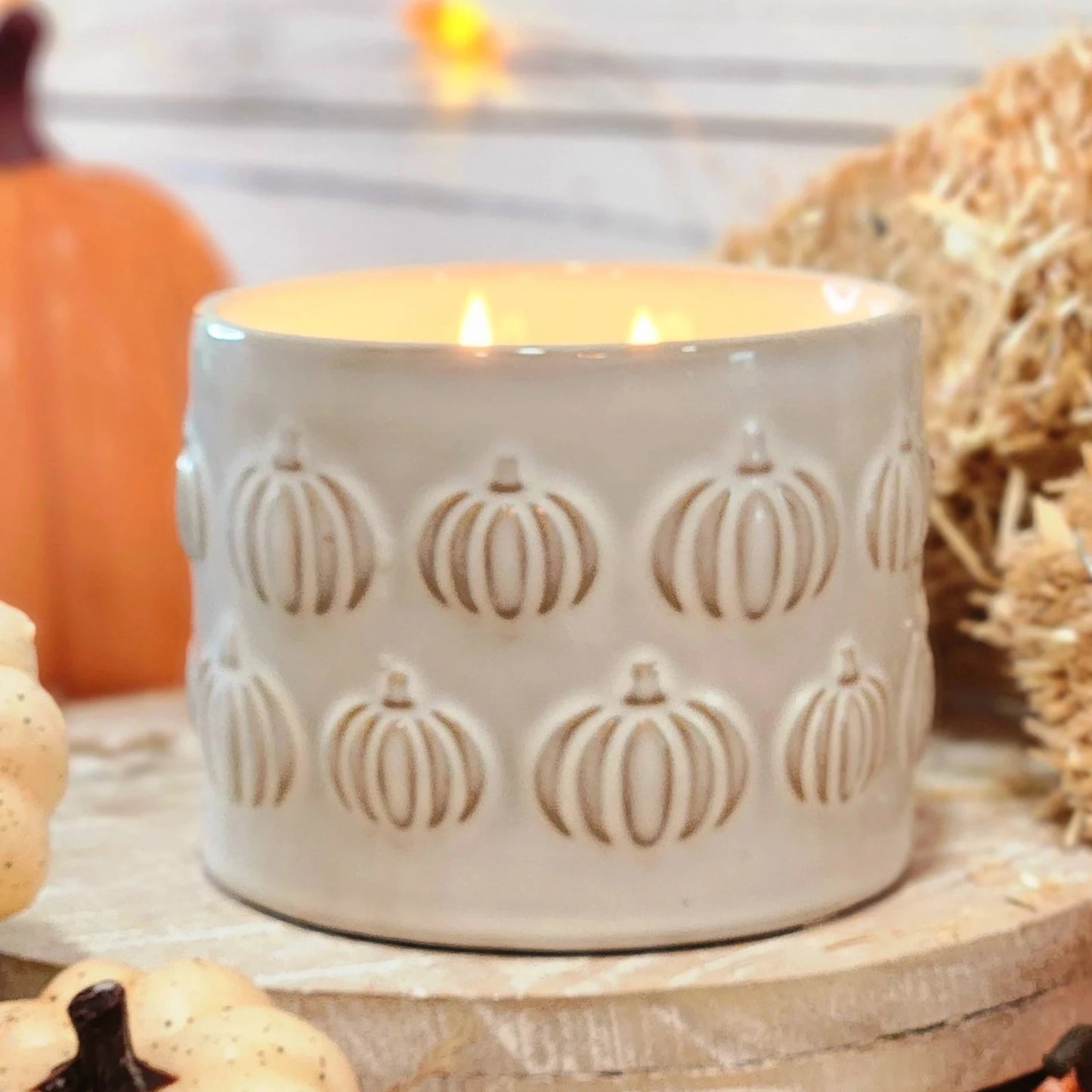 Embossed Pumpkin Jar Candle