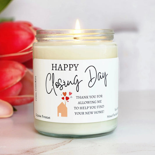 realtor closing day gift candle