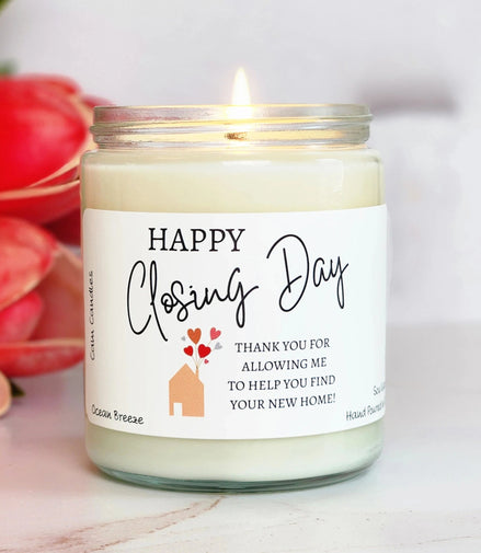 realtor closing day gift candle