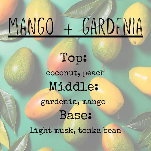 32oz Mango + Gardenia 4 Wick Soy Candle - Cam Candles And Co.