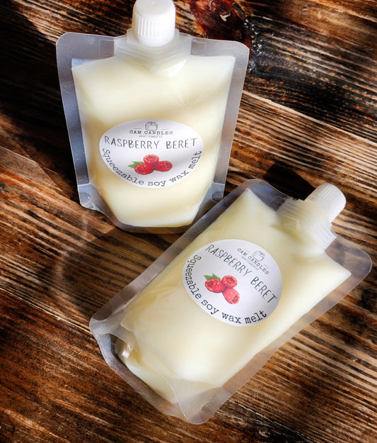 Raspberry Beret - Squeezable Soy Wax Melt - Cam Candles And Co.
