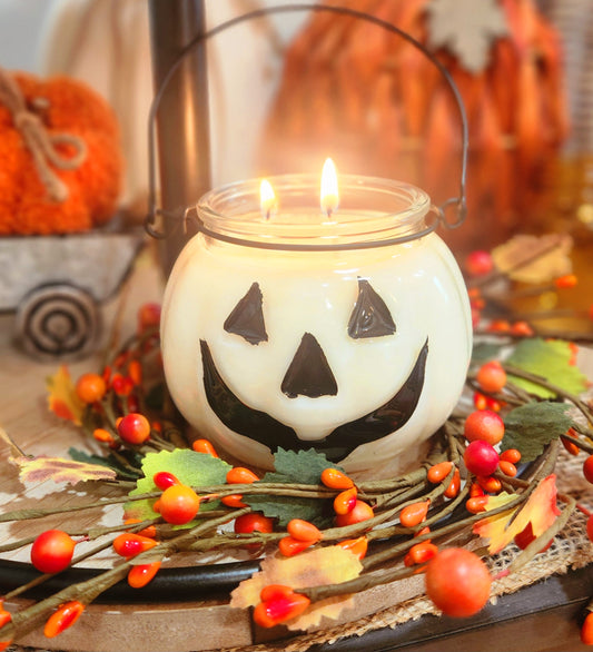 White Jack-O"-Lantern - Soy Wax Candle