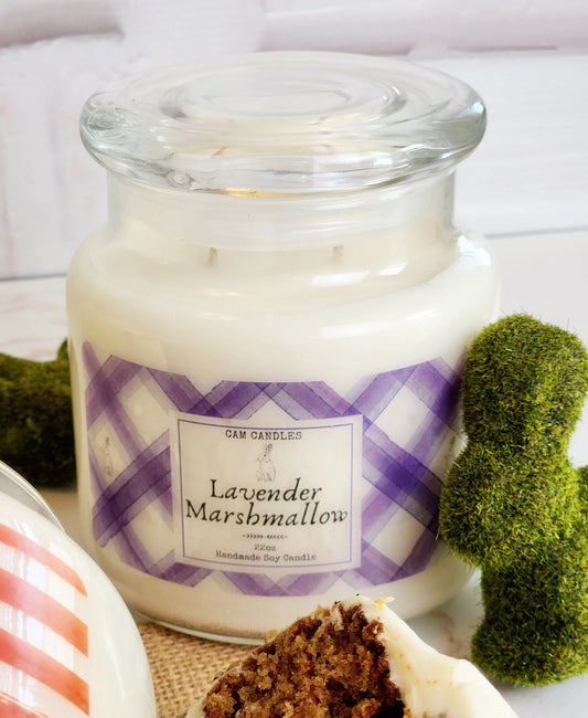 Lavender Marshmallow Limited Edition Soy Candle - Cam Candles And Co.